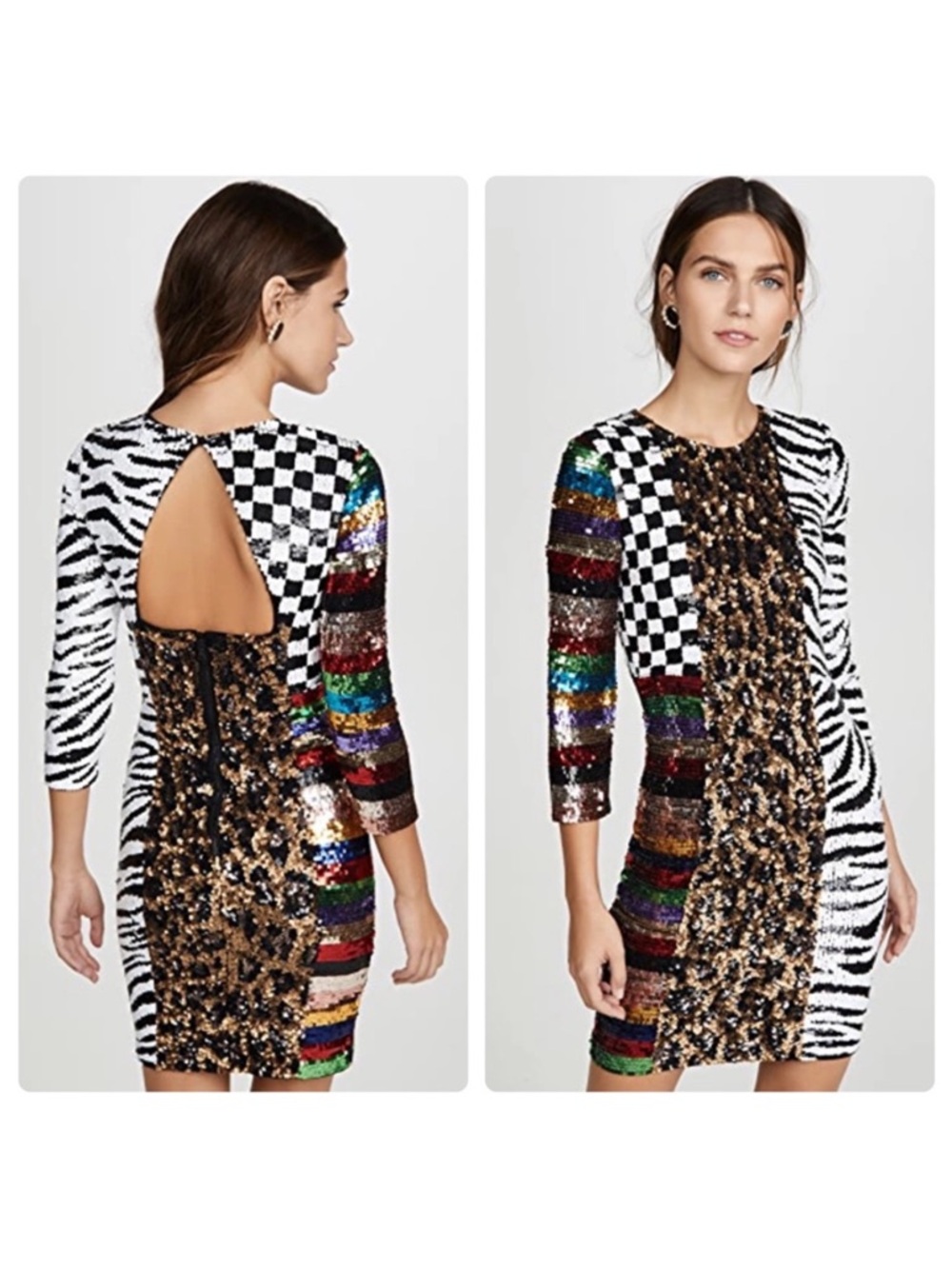 ALICE + OLIVIA Jae Multicolored Sequin Sheath Dress - Picture 2 of 9